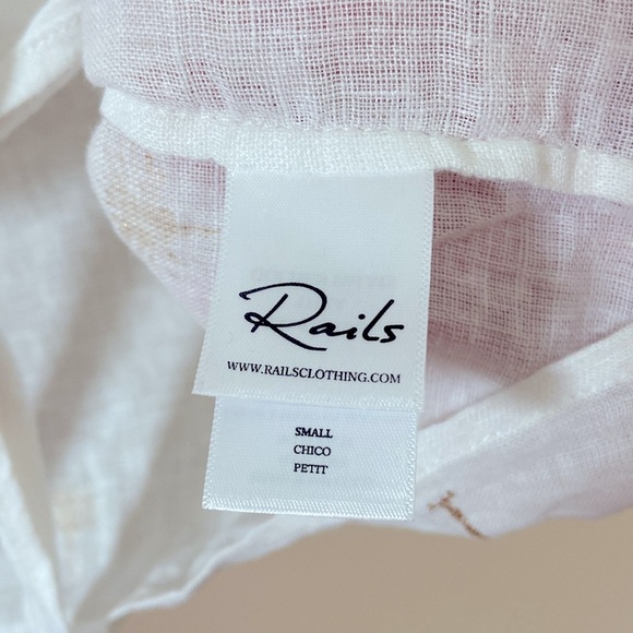 Rails- Thea Linen Tie Front Golden Palms Top - Picture 6 of 10